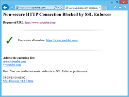 SSL connection available in browser
